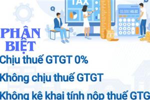 Phân Biệt Không Chịu Thuế Với Không Tính Thuế GTGT và chịu thuế 0%.